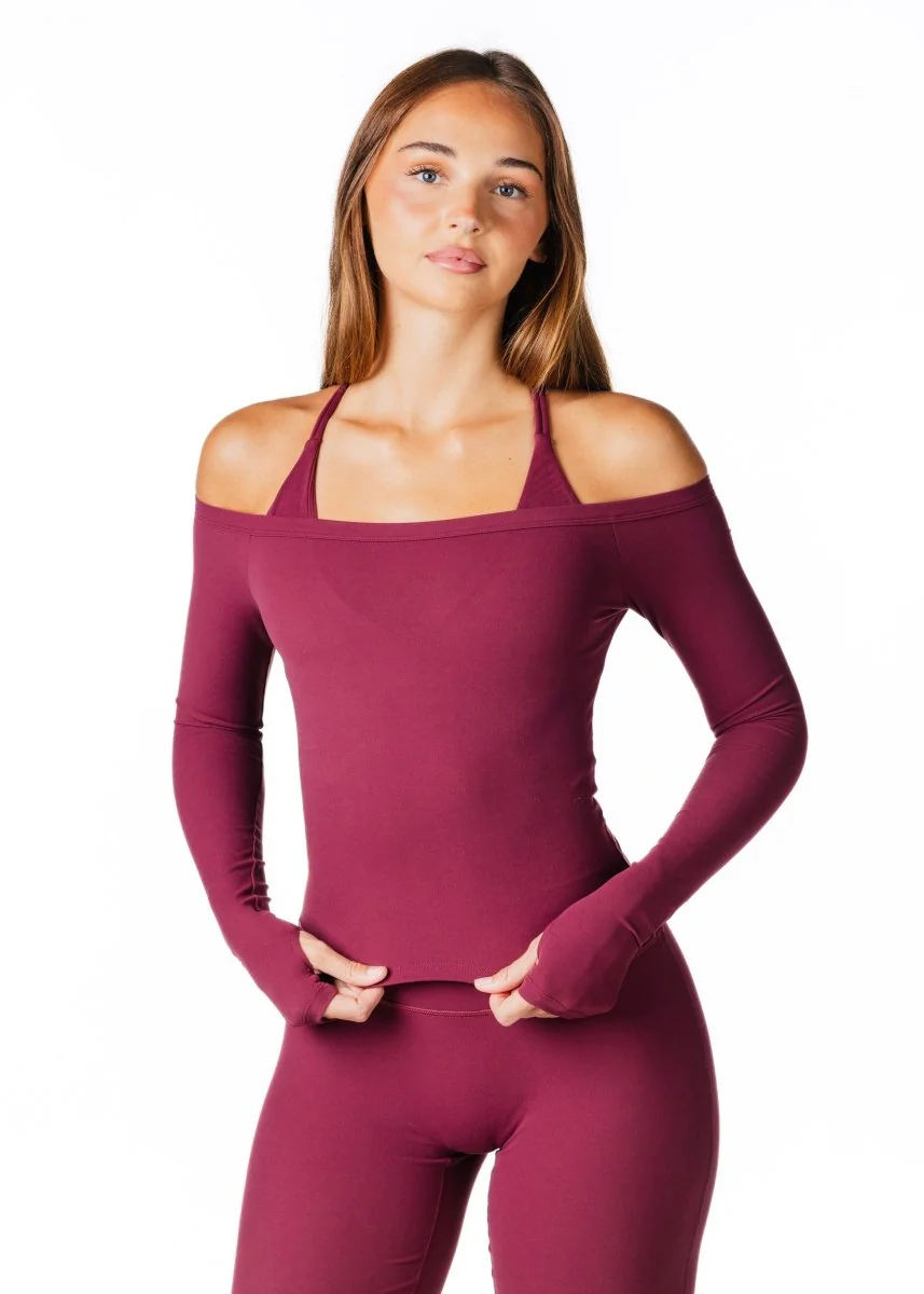 Core Capsule Off The Shoulder Top - Burgundy